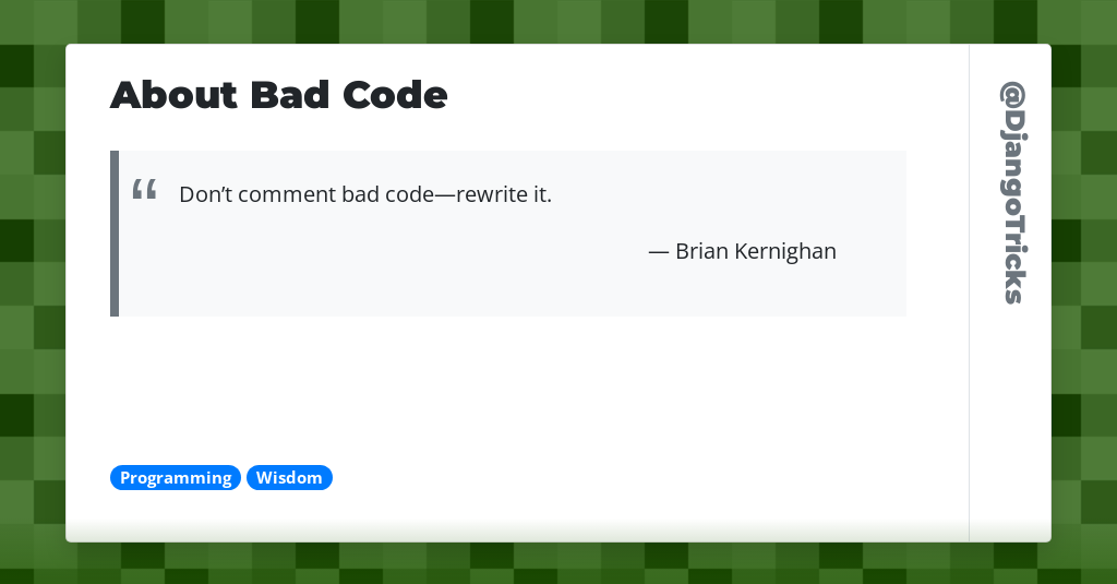 About Bad Code