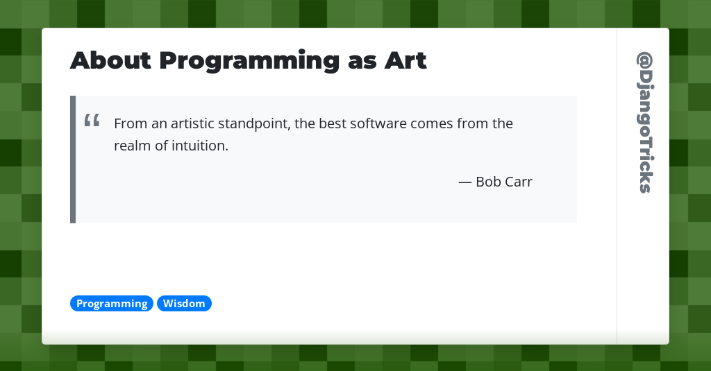 About Programming as Art
