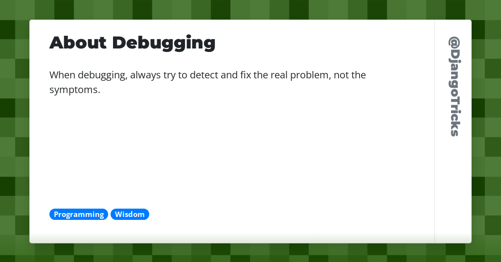 About Debugging