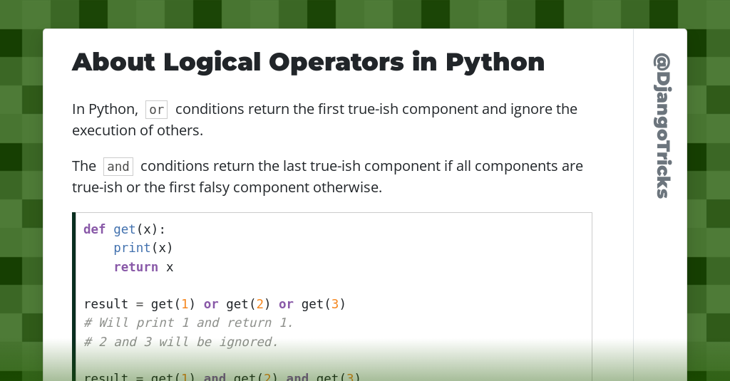 About Logical Operators in Python