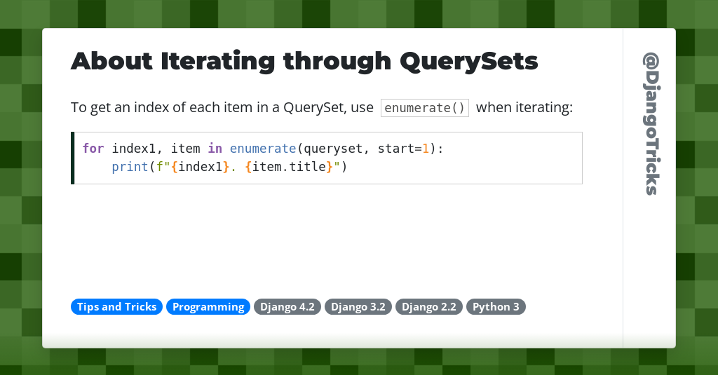 About Iterating through QuerySets