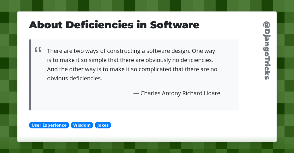 About Deficiencies in Software