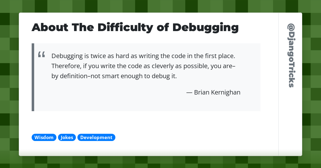 About The Difficulty of Debugging