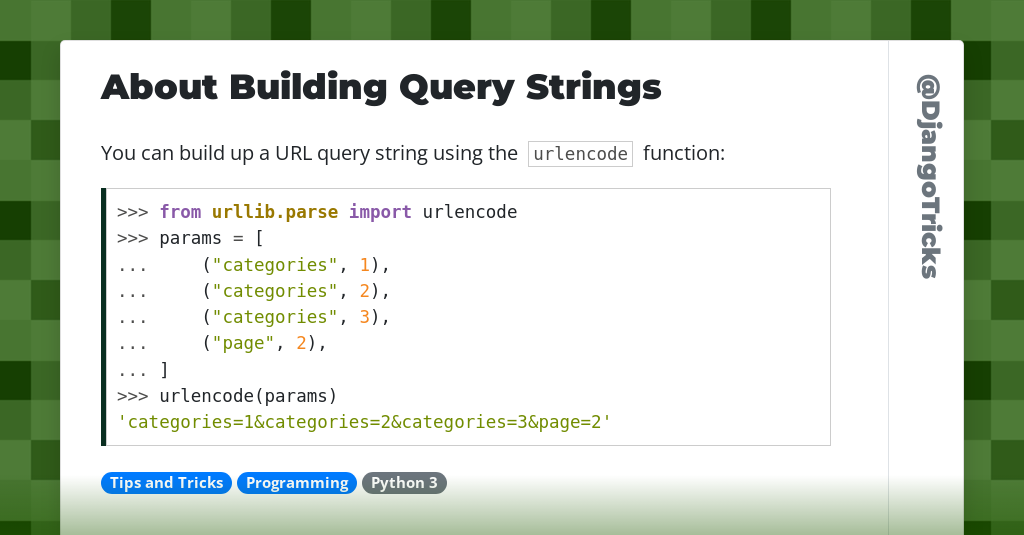 About Building Query Strings