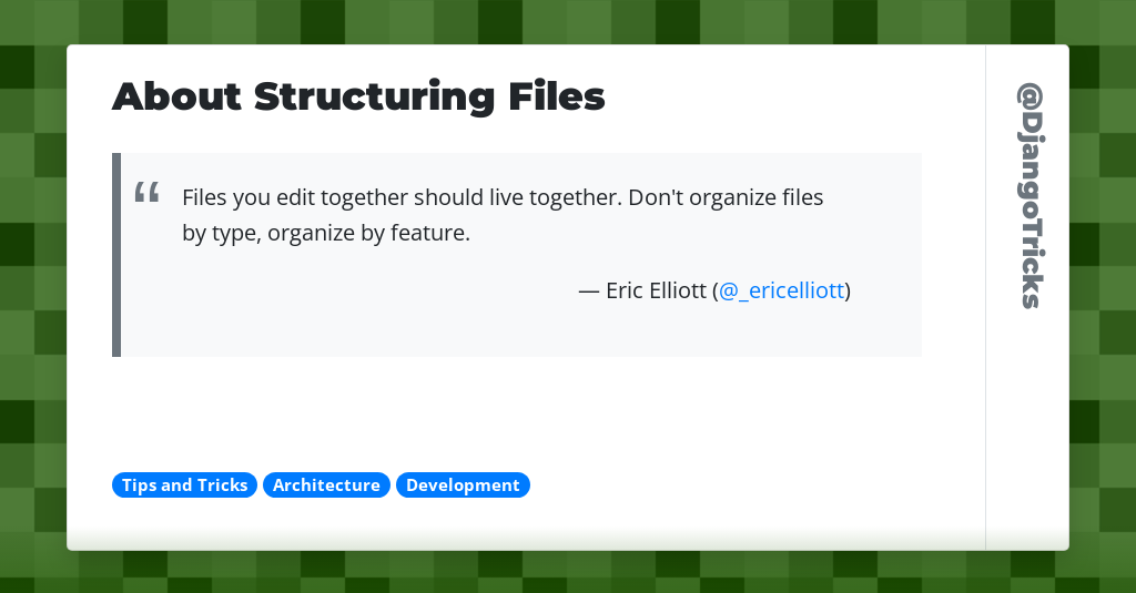 About Structuring Files