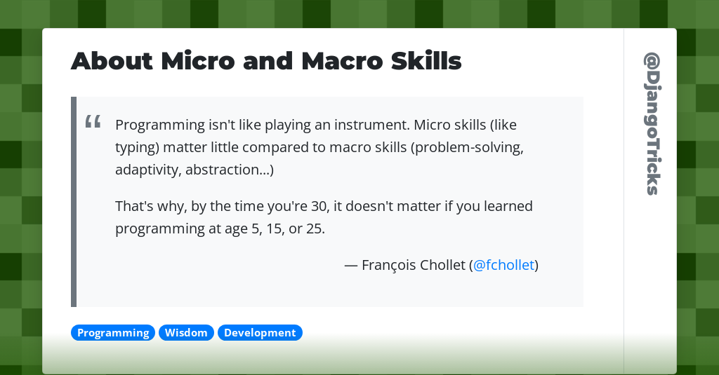 About Micro and Macro Skills
