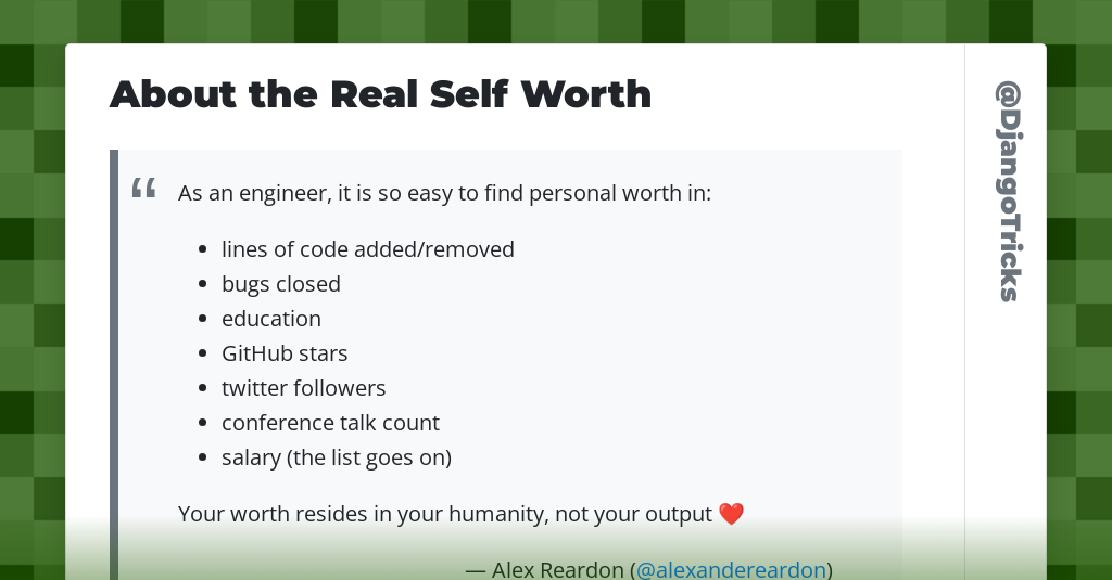 About the Real Self Worth