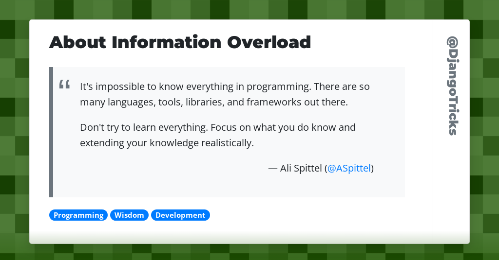 About Information Overload