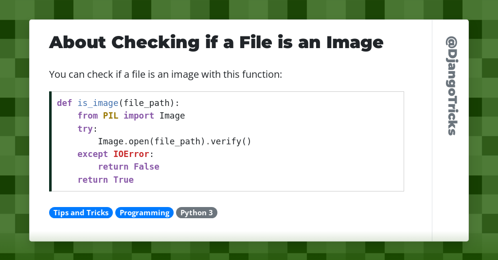 About Checking if a File is an Image