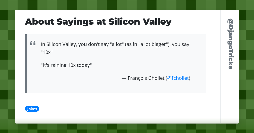 About Sayings at Silicon Valley