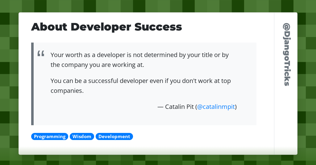 About Developer Success