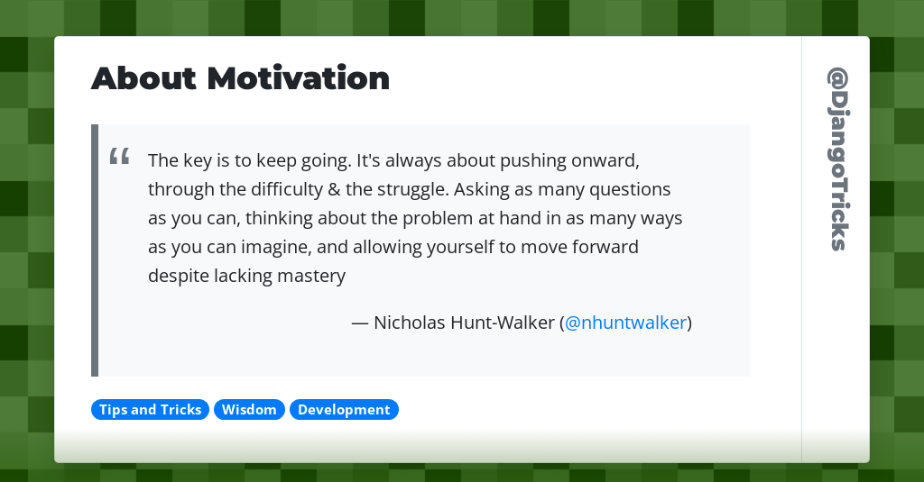 About Motivation