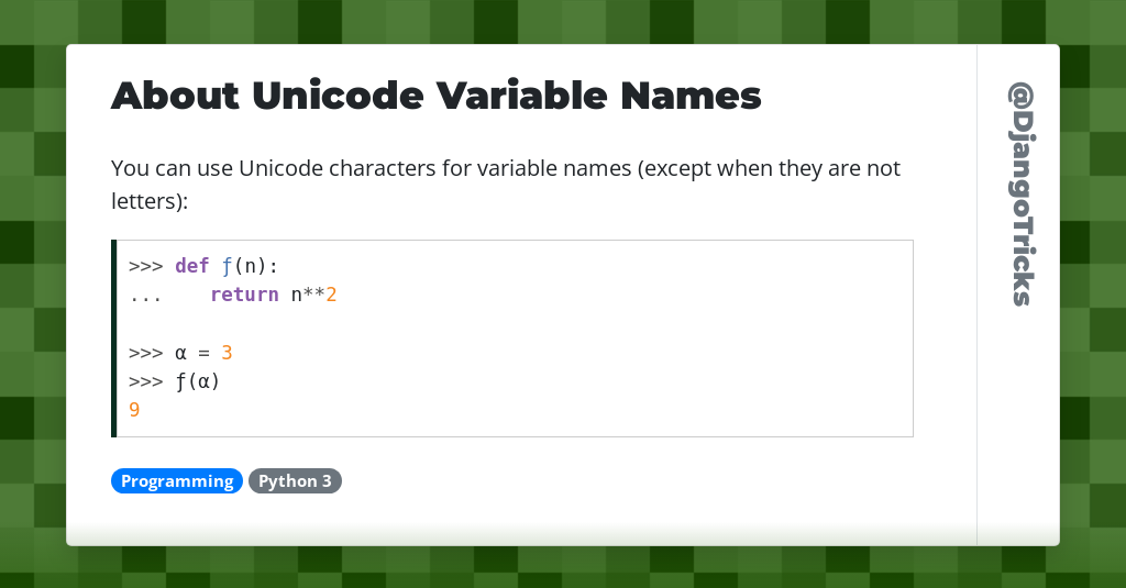 About Unicode Variable Names
