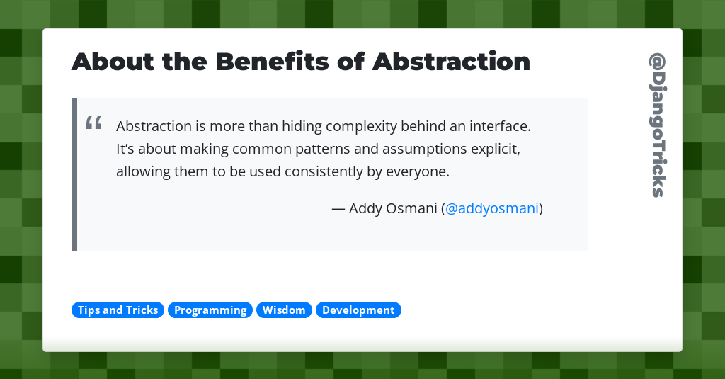 About the Benefits of Abstraction
