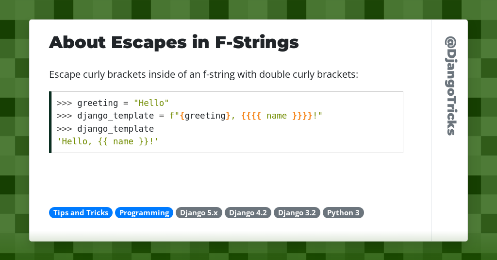 About Escapes in F-Strings