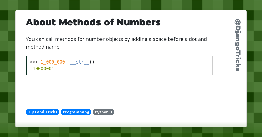 About Methods of Numbers