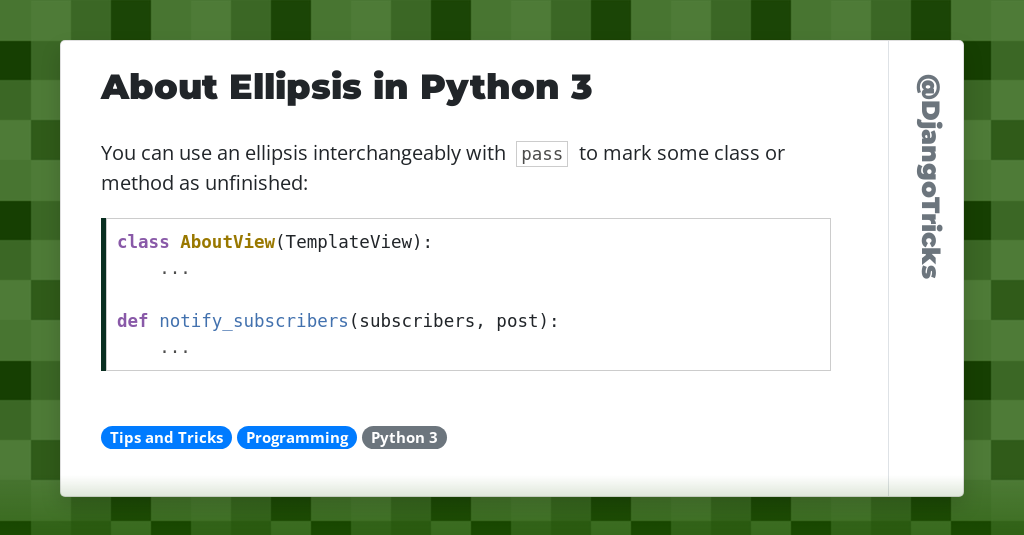 About Ellipsis in Python 3