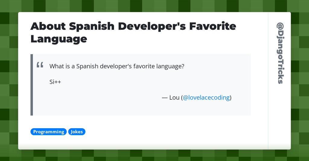 About Spanish Developer's Favorite Language