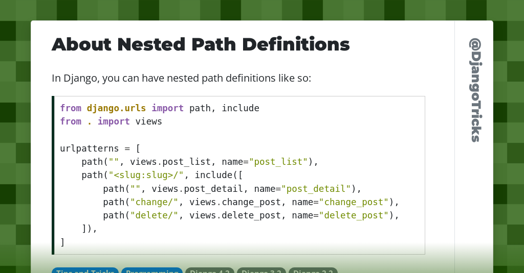 About Nested Path Definitions