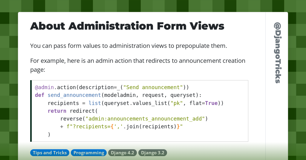 About Administration Form Views