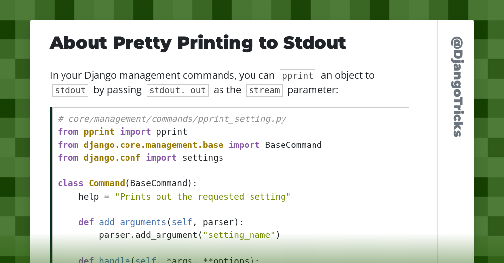 About Pretty Printing to Stdout