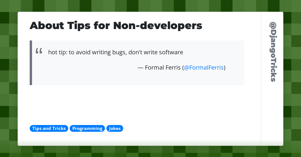 About Tips for Non-developers