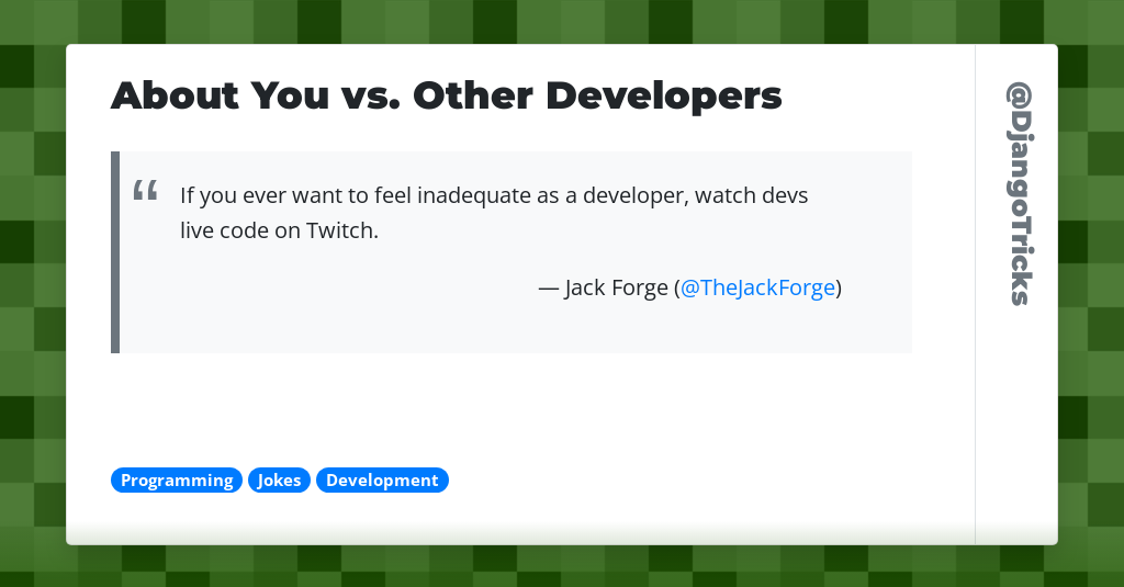 About You vs. Other Developers