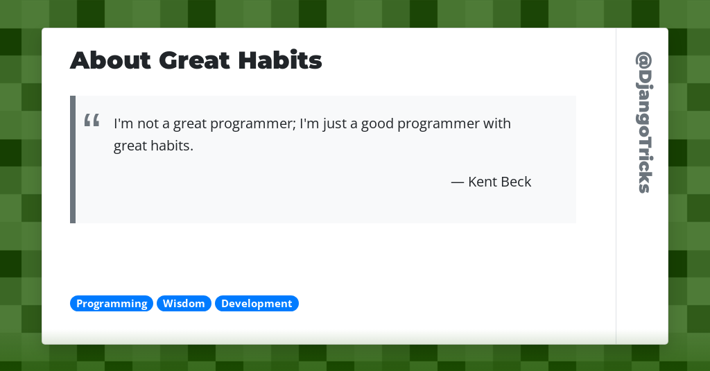 About Great Habits