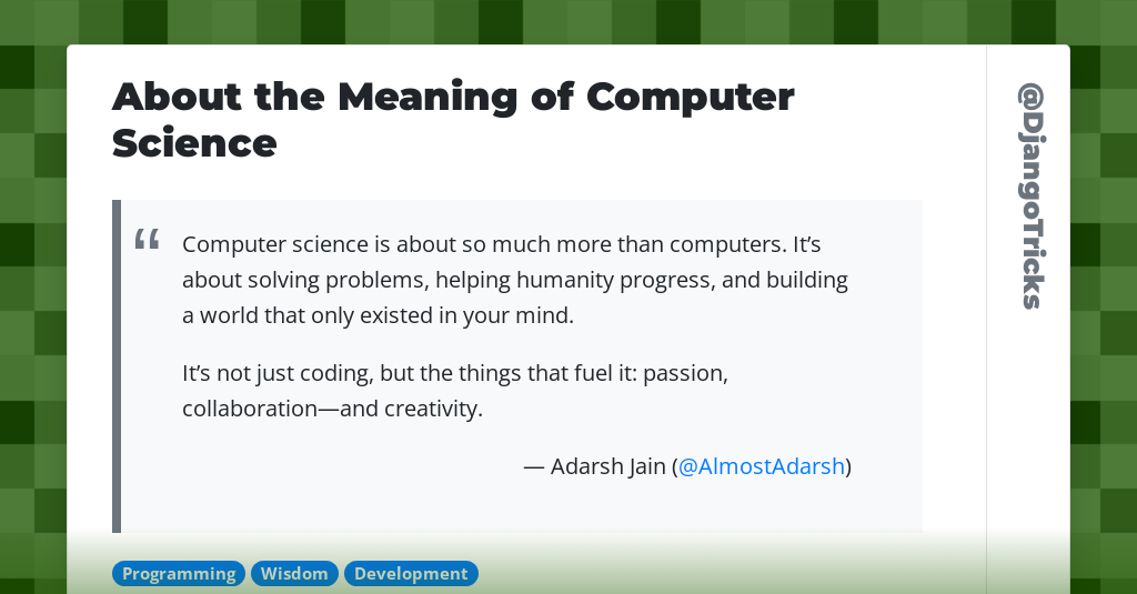 About the Meaning of Computer Science