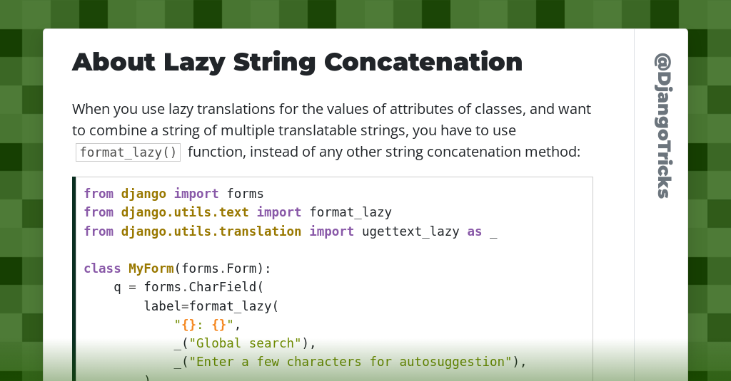 About Lazy String Concatenation