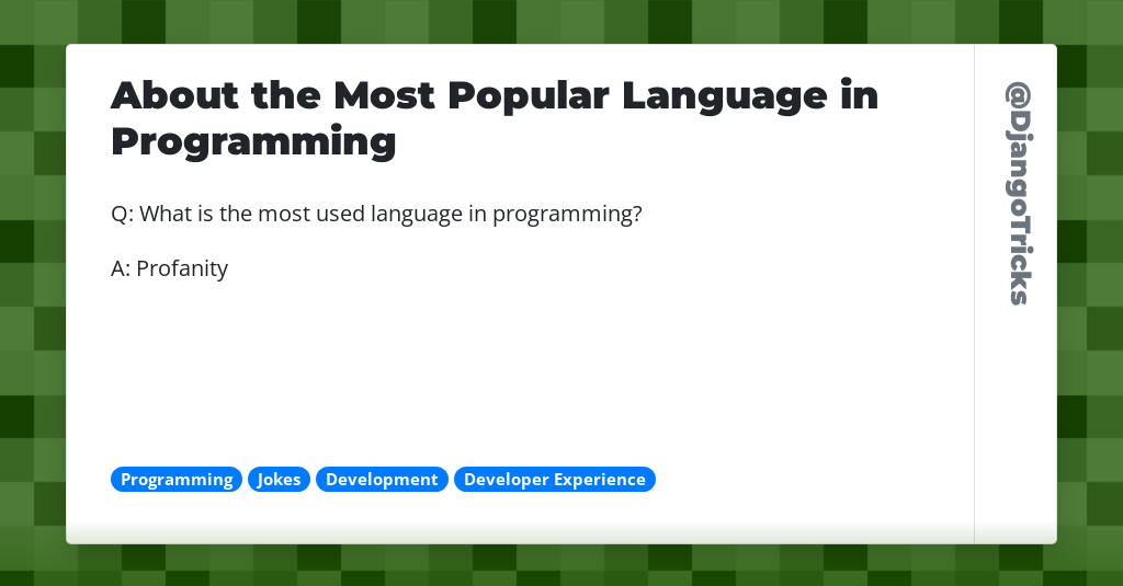 About the Most Popular Language in Programming