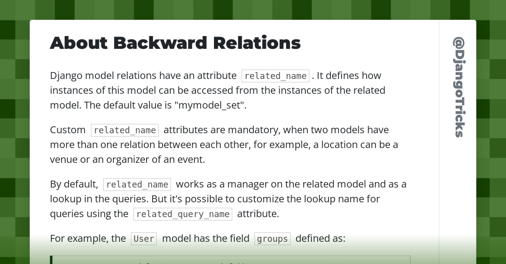 About Backward Relations