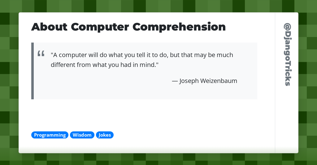 About Computer Comprehension