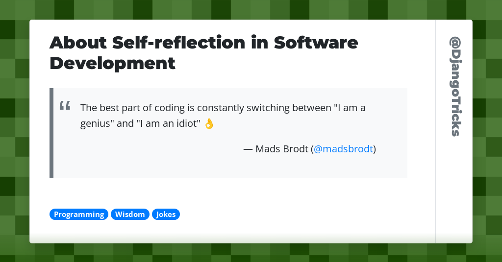 About Self-reflection in Software Development