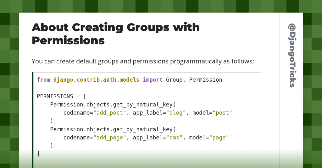 About Creating Groups with Permissions