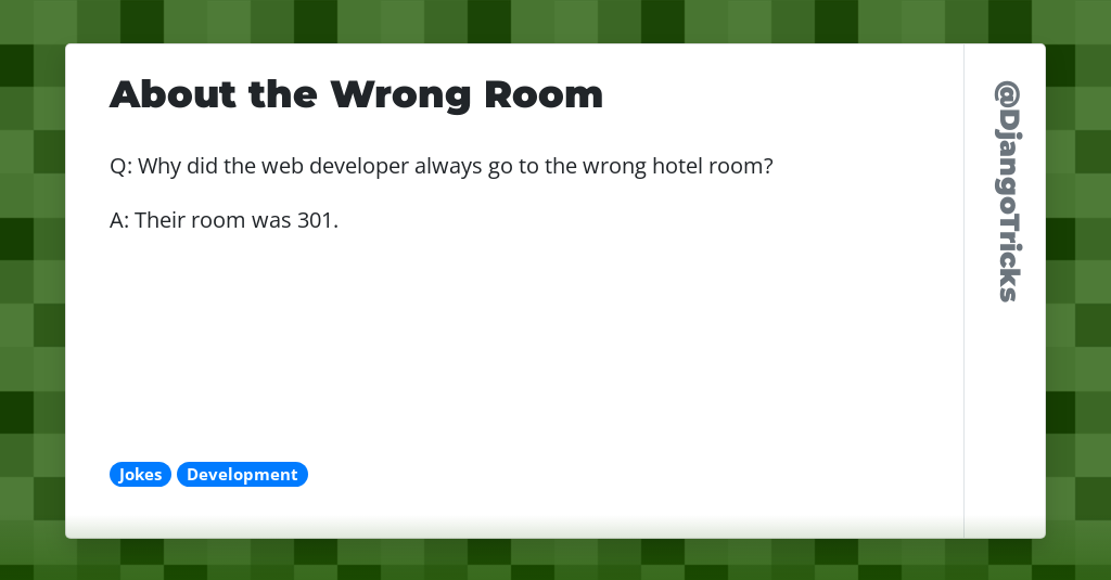 About the Wrong Room