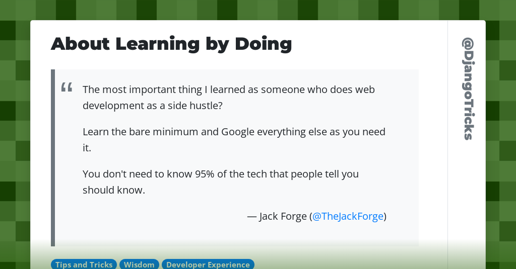 About Learning by Doing