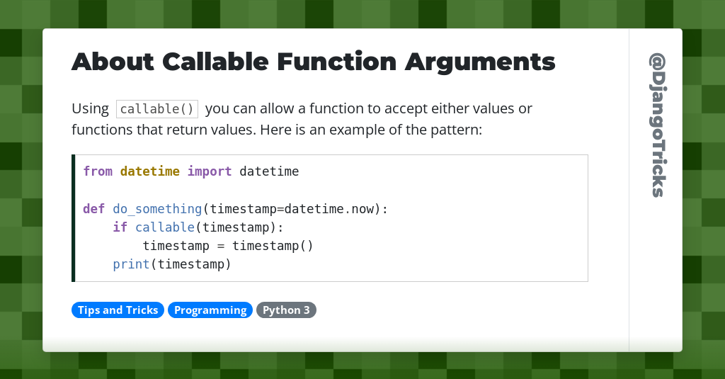 About Callable Function Arguments