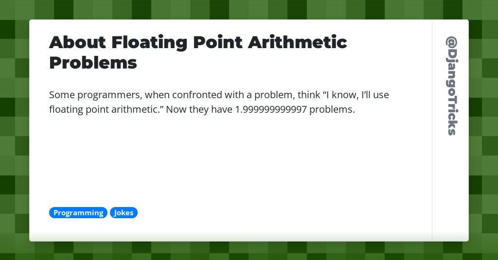 About Floating Point Arithmetic Problems