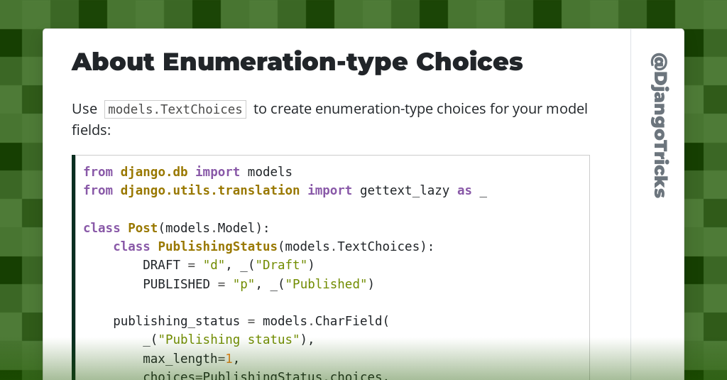 About Enumeration-type Choices