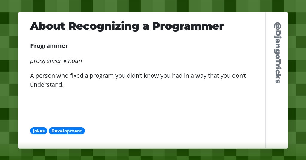About Recognizing a Programmer