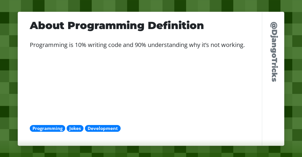 About Programming Definition