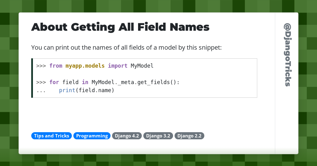 About Getting All Field Names