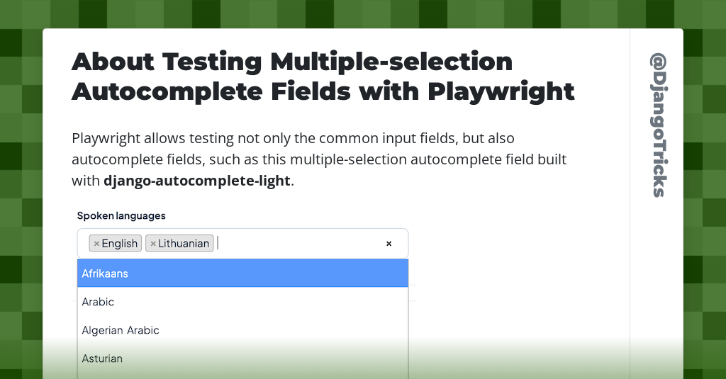 About Testing Multiple-selection Autocomplete Fields with Playwright ...