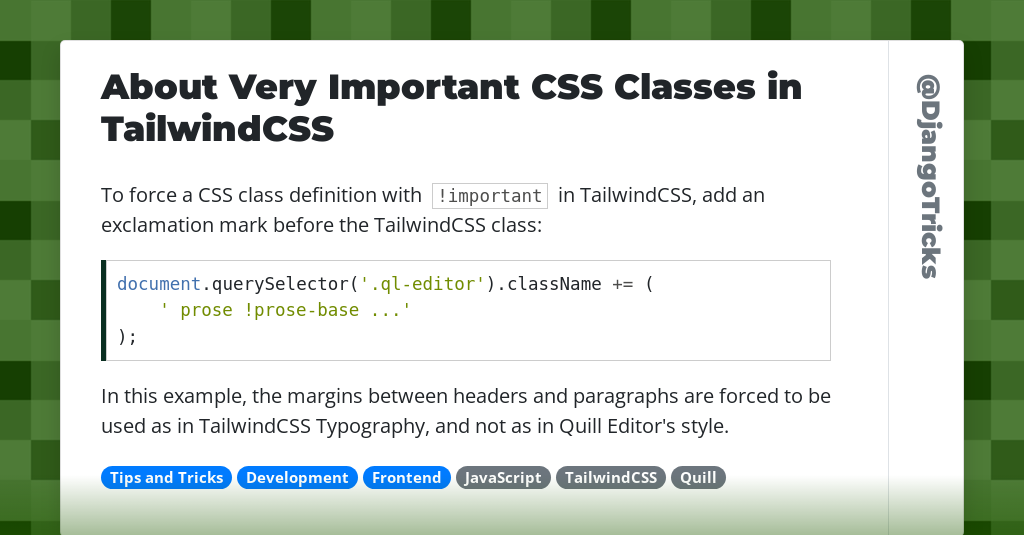 About Very Important CSS Classes in TailwindCSS - DjangoTricks