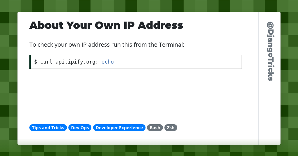 About Your Own IP Address