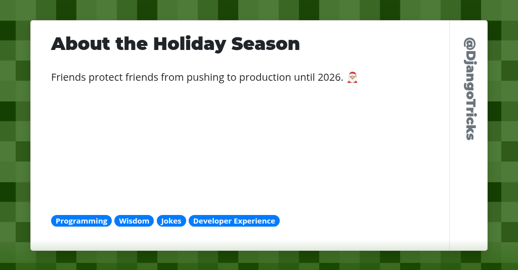 About the Holiday Season