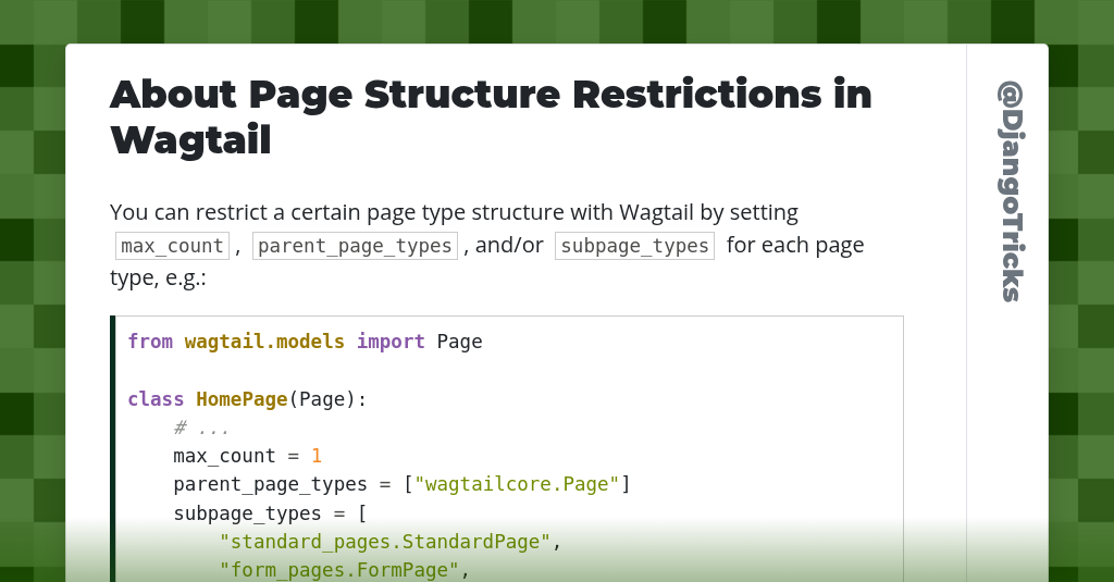 About Page Structure Restrictions in Wagtail