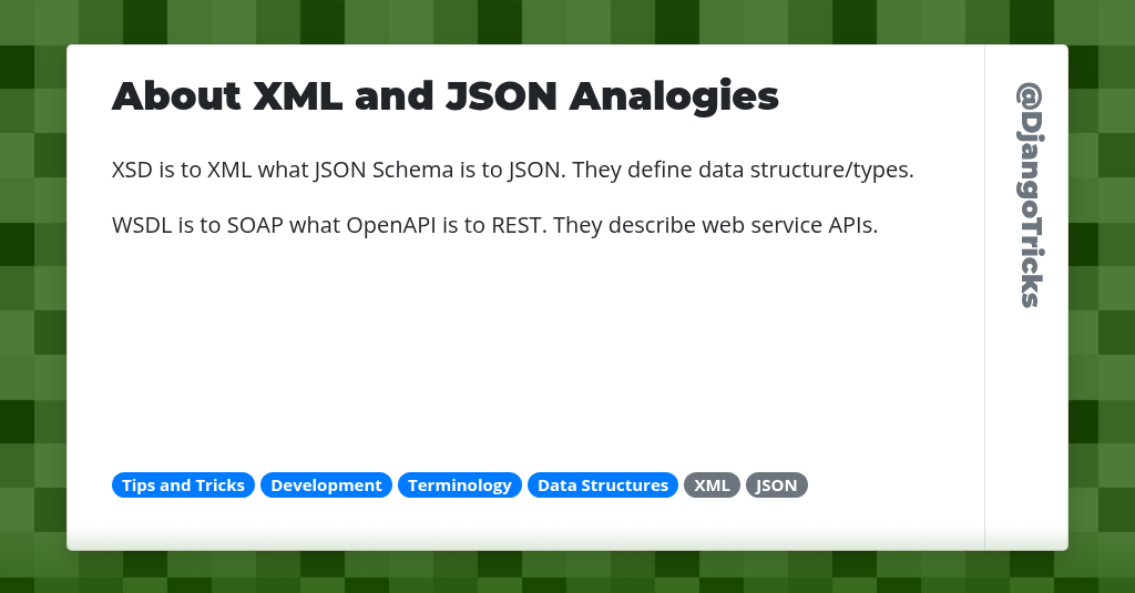 About XML and JSON Analogies