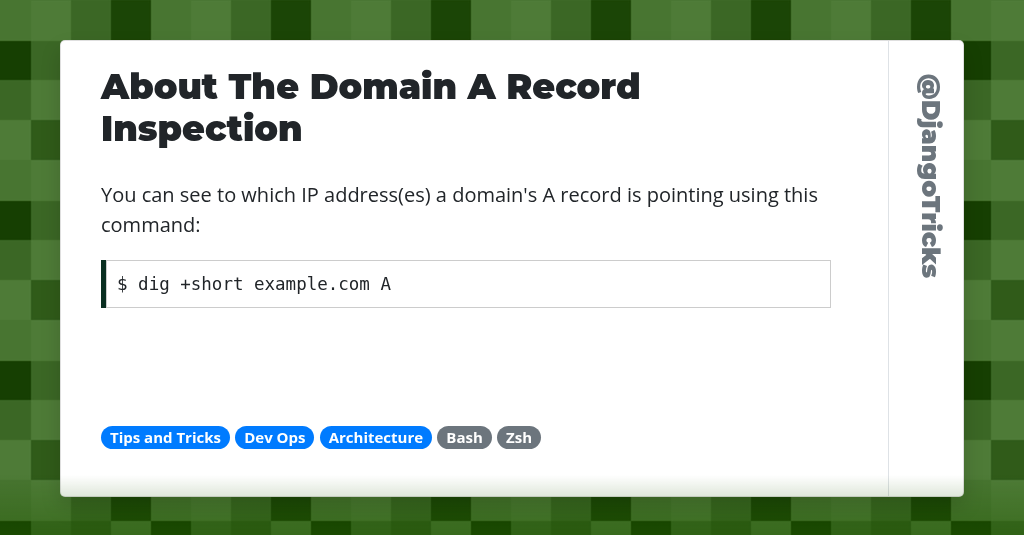 About The Domain A Record Inspection